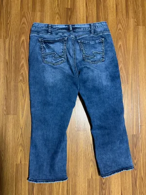 Silver Jeans Co Elyse Mid Rise Whiskered Capri Denim Pants Size 16. thumbnail 3