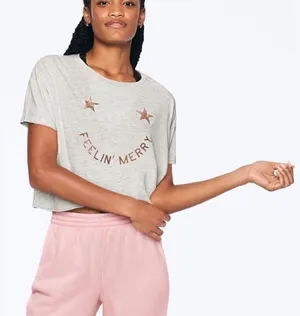 Victoria’s Secret PINK Feeling Merry Holiday Crop Top Women’s Medium thumbnail 1