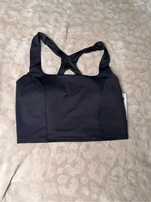 Avia Black Cropped Square-Neck Athletic Tank thumbnail 3