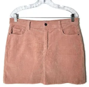 Sneak Peak Mauve Dusty Rose Pink Corduroy Mini Skirt Large thumbnail 2
