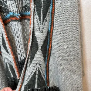 Double Zero Open Front Fringe Cardigan Aztec Bohemian Boho Long Size Medium thumbnail 4