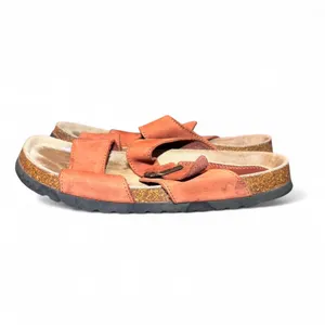 L.L. Bean Leather 2-Strap Slide Sandals Women’s Size 8.5 Brown Cork Comfort thumbnail 3