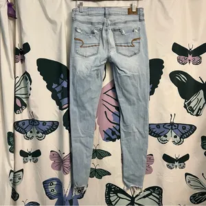 American Eagle Ripped distressed ankle jeggings thumbnail 2