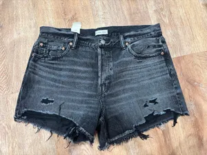 American eagle black jean shorts  thumbnail 1