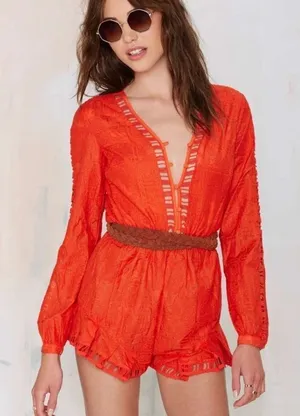 The Jetset Diaries Sundown Embroidered Romper nwt‎ thumbnail 1
