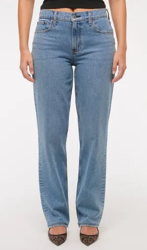 Abercrombie Curve Love Mid-Rise 90s Jeans Straight thumbnail 1