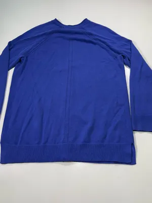 Talbots Cotton Blend Blue V-Neck Button Front Cardigan Size Medium thumbnail 8