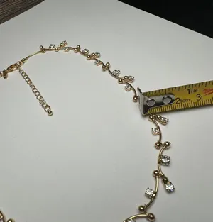 Monet Clear Rhinestone Gold Tone Necklace Signed thumbnail 4