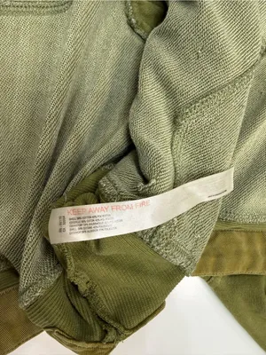Anthropologie Olive Green V-Neck Long Sleeve Coverup with Front Pockets thumbnail 6