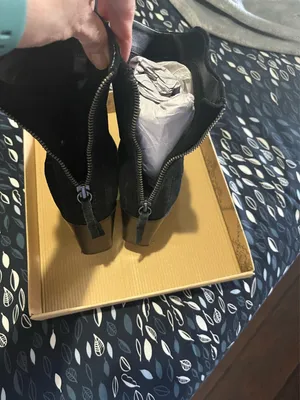 EUC once Zara black real suede cowboy boots thumbnail 6