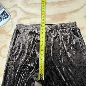 Anthropologie En Saison Madeleine Velvet Straight Leg Pants XL Brown Relaxed Fit thumbnail 12