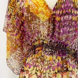 Steve Madden Womens XS/S‎ Cover Up Maxi Dress Kimono Sleeve Semi-Sheer Flowy thumbnail 7