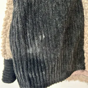 PROMESA Women's Contrast Button Down Sherpa Jacket Grey Black Size Medium FLAW thumbnail 6