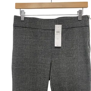 Ann Taylor $89 Plaid Houndstooth Ankle Pants Women Sz 4 Dark Academia Dark‎ Gray thumbnail 2