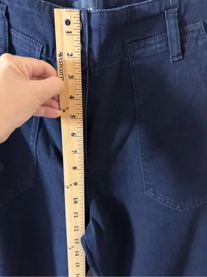 Maeve Anthropologie NWT Navy Stretch Denim Wide Leg Pants Size 31 $130 thumbnail 7
