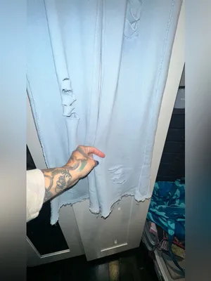 Vintage Havana Est 1954 Distressed Powder Blue Flare Sweatpants thumbnail 8