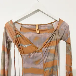 SKIMS Jelly Sheer Off The Shoulder Dress in Tie Dye Size Small S thumbnail 5