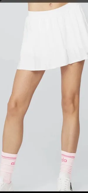 Women’s Authentic Alo Yoga White Varsity Pleated Tennis Skirt Skort XS thumbnail 1