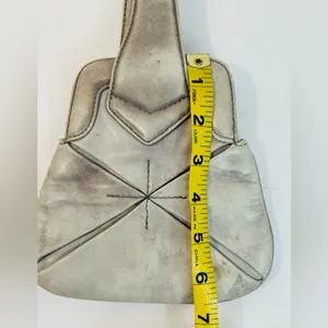 Botkier Grey Leather Looped Small Wristlet Bag RARE Origami Style thumbnail 12