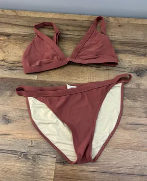 Joyfolie Classic Triangle Bikini Set Mauve Rose Minimalist Swimwear thumbnail 1