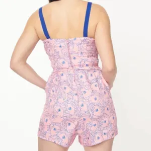 Unique Vintage x My Little Pony Collab Pink and Blue Pony Print Rae Romper thumbnail 2