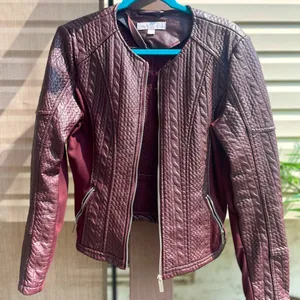Burgundy leather jacket M Size M thumbnail 1