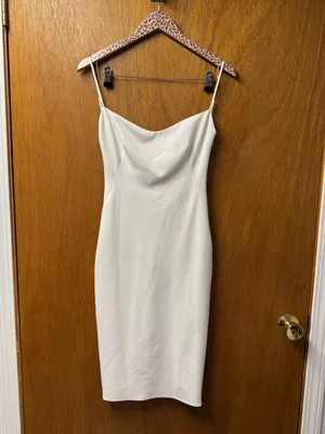 Katie May Pretty Bird Sleeveless Cowl Draped Back Dress Ivory White Small Bridal thumbnail 16