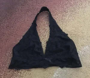 PINK - Victoria's Secret Black lace halter top never worn thumbnail 2
