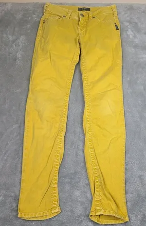 Silver Jeans Women's SUKI Skinny Jeans 26x31 Mustard‎ Yellow thumbnail 1