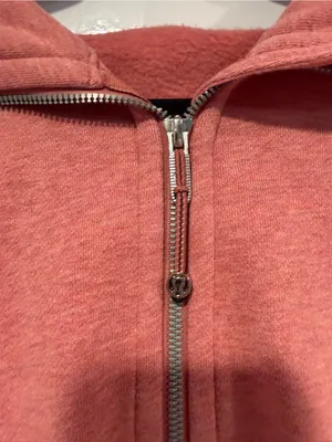 Cozy Zip-Up Lululemon Scuba Hoodie in Dusty Coral thumbnail 3