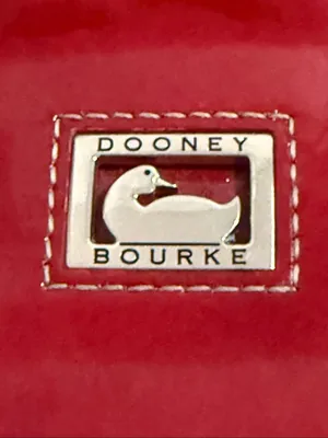 Original Vintage DOONEY & BOURKE True Red Leather Hand Bag patent leather thumbnail 4