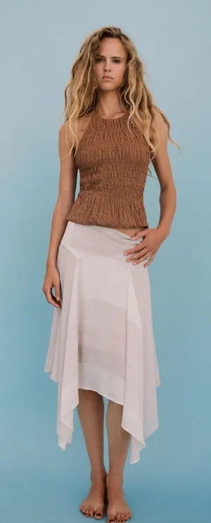 ZARA Textured Halter Top thumbnail 1
