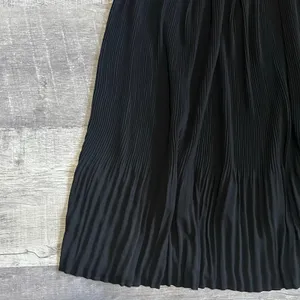 All Row Sleeveless Black Midi Dress Womens S Jersey Stretch Tank Pleated Skirt thumbnail 2