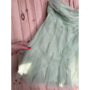 Lulus Delightful Beauty Mint Green Mesh Strapless Ruffle Dress Extra Extra Large thumbnail 4