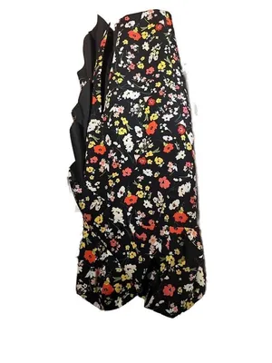 Aidan Mattox Strapless Printed Crepe Midi Dress with Ruffle Detail thumbnail 3