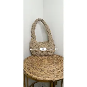 Babaton Aritzia Purse Curator Wicker Tan Bag Quilted Pillowy puffer Modern hobo thumbnail 6