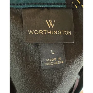Worthington Sleevless Top Stripe Faux Leather‎ Dressy Geometric size large thumbnail 5