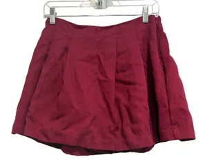 A New Day Women's Burgundy Pleated Mini Skort thumbnail 1