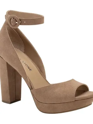 NWT Sun + Stone Block Heel Platform Sandals 10008570800 Stone Gray Brown 10M thumbnail 1