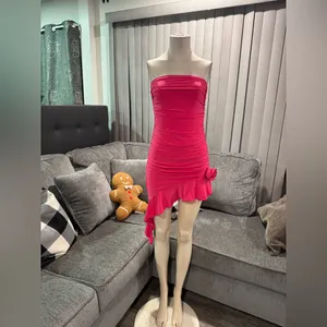 🍒BUNDLE 2 ITEMS FOR $8✨ 🌸AMTIOUS wrap chest bodycon dress ✨ Pink Size M thumbnail 3