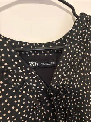 Zara Polka Dot Ruffle Hem Mini Dress Boho Feminine Girly Size M thumbnail 2
