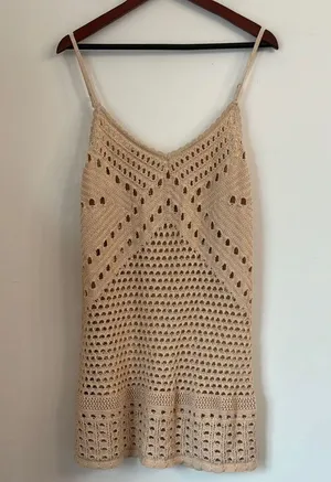Aerie Crochet Cover Up Mini Dress xl thumbnail 3