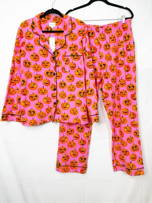 BedHead PJs Jolly Jack-O-Lantern Long Sleeve Classic Stretch Jersey Pajama Set thumbnail 3