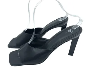 BP. Womens Mirra Black High Heel Square Toe Sandals Size 9.5 thumbnail 4