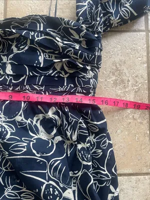 Abercrombie & Fitch Emerson Off-The-Shoulder Skort Navy Pattern thumbnail 15