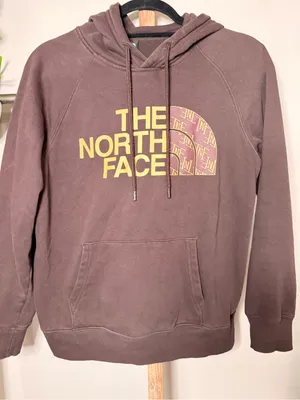 The North Face Brown Logo Hoodie Sweatshirt Size Small thumbnail 3