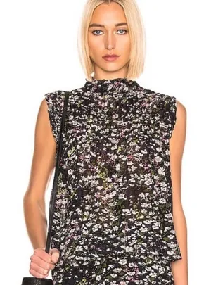 Ganni‎ Georgette Sleeveless Floral Blouse FR Size 34 thumbnail 1