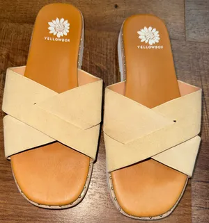 Yellow Box Women’s Hemes Slide Sandal Size 10, Taupe Without Box thumbnail 1