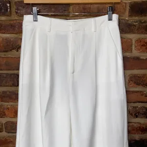 Cider White wide Leg Pleated Trouser dress Pants Women's Size Medium thumbnail 3