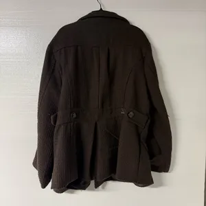 Ashley Stewart Coat Women Plus Size 26 Brown Textured Square Button Wool Blend thumbnail 7